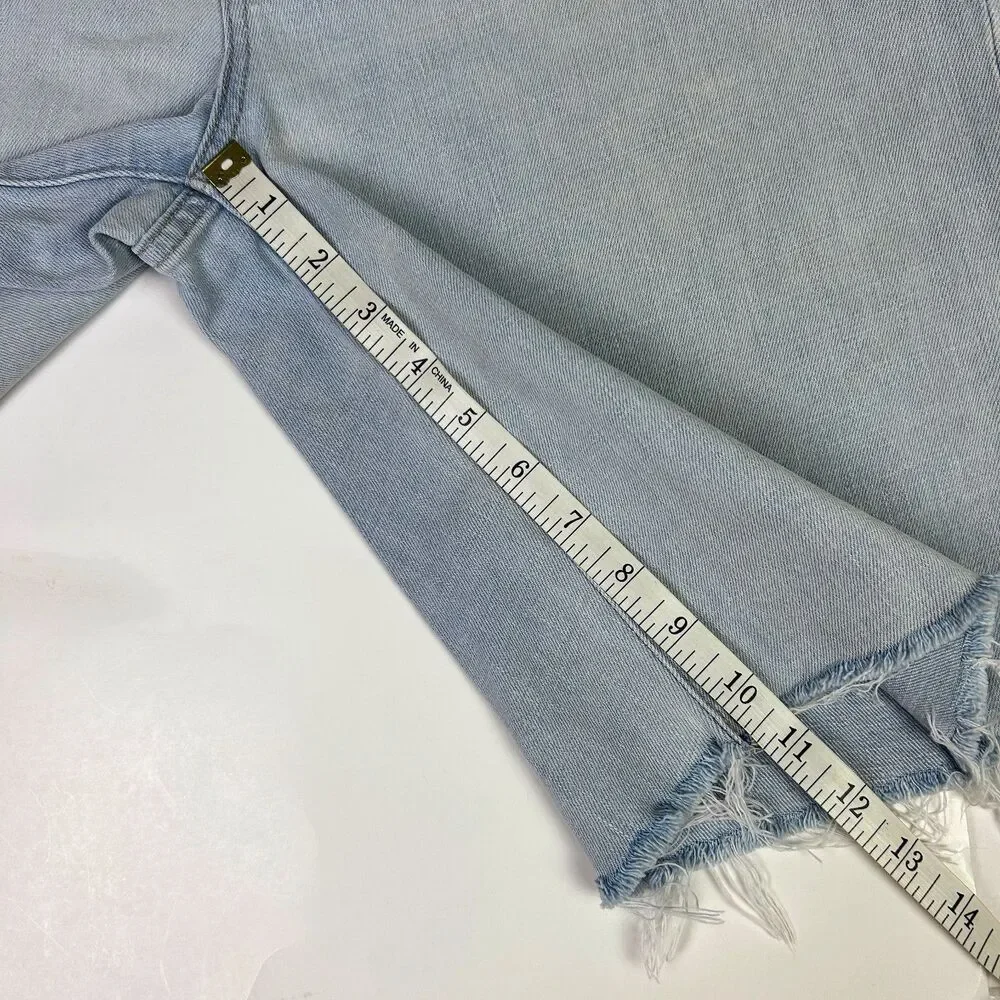 Gap Relaxed Bermuda Shorts Light Indigo Blue Wash Cut Offs Denim Sz 10 T Tall